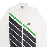 NIKE Mens Track Jacket White Striped M