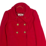 JUICY COUTURE Womens Overcoat Coat Red Wool M