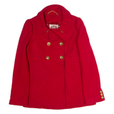 JUICY COUTURE Womens Overcoat Coat Red Wool M