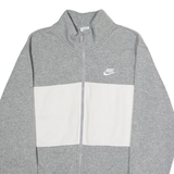 NIKE Mens Track Jacket Grey Jersey Colourblock S