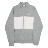 NIKE Mens Track Jacket Grey Jersey Colourblock S