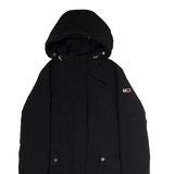 TOMMY JEANS Womens Puffer Coat Black Hooded XS