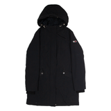 TOMMY JEANS Womens Puffer Coat Black Hooded XS