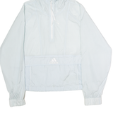 ADIDAS Womens Pullover Jacket Blue Nylon Hooded XS