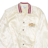 CAPRICORN The Flame Mens Bomber Jacket Cream Nylon USA L