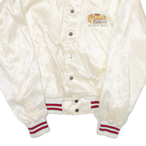 CAPRICORN The Flame Mens Bomber Jacket Cream Nylon USA L