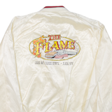 CAPRICORN The Flame Mens Bomber Jacket Cream Nylon USA L