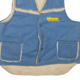 WEATHERCASTER Sherpa Lined Denim Mens Workwear Gilet Blue L