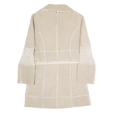 STONEFIELD Womens Overcoat Coat Beige Leather L