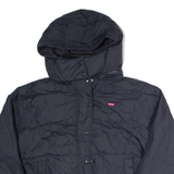 LEVI'S Womens Puffer Coat Black Hooded L