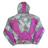 KITEX Womens Puffer Coat Purple 90s Crazy Pattern UK 18