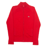 LACOSTE Womens Jumper Red High Neck Tight Knit UK 10