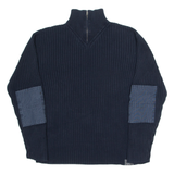 NAUTICA Mens Jumper Blue 1/4 Zip Tight Knit 2XL