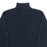 NAUTICA Mens Jumper Blue 1/4 Zip Tight Knit 2XL