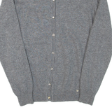 GUESS Womens Cardigan Grey Button Neck Tight Knit S