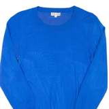 REISS Womens Jumper Blue Tight Knit 3/4 Sleeve M