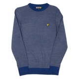 LYLE & SCOTT Mens Patterned Jumper Blue Houndstooth Tight Knit Wool M