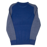 LYLE & SCOTT Mens Patterned Jumper Blue Houndstooth Tight Knit Wool M