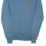 LYLE & SCOTT Mens Jumper Blue V-Neck Tight Knit M