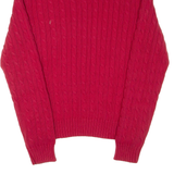 TOMMY HILFIGER Mens Jumper Red Roll Neck Cable Knit XL