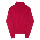 TOMMY HILFIGER Mens Jumper Red Roll Neck Cable Knit XL