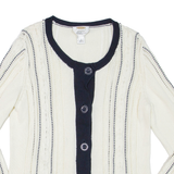 TALBOTS Womens Cardigan Cream Tight Knit L