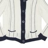 TALBOTS Womens Cardigan Cream Tight Knit L
