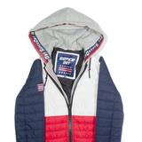 SUPERDRY Mens Puffer Coat Red USA Hooded XS