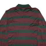CHRISTIAN DIOR Mens Polo Shirt Red Striped Long Sleeve L