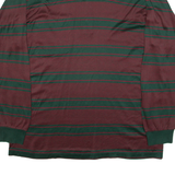 CHRISTIAN DIOR Mens Polo Shirt Red Striped Long Sleeve L