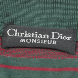 CHRISTIAN DIOR Mens Polo Shirt Red Striped Long Sleeve L