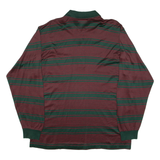 CHRISTIAN DIOR Mens Polo Shirt Red Striped Long Sleeve L