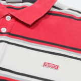 AVIREX Mens Polo Shirt Red Striped XL