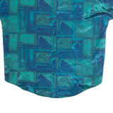 ANIMAICO Womens Printed Blouse Blue Crazy Pattern L