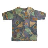 ME-DEX Womens Printed Blouse Green Crazy Pattern S