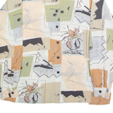 CV Womens Printed Blouse Beige Collared Long Sleeve Floral XL