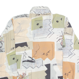 CV Womens Printed Blouse Beige Collared Long Sleeve Floral XL