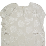 Womens Printed Top Grey Sleeveless Floral L