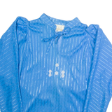 BARRY ARTIST Womens Printed Blouse Blue Long Sleeve Striped L