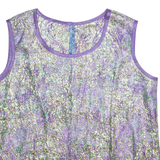 Womens Printed Top Purple Sleeveless Crazy Pattern L