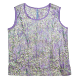 Womens Printed Top Purple Sleeveless Crazy Pattern L