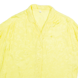 Womens Top Yellow V-Neck Sleeveless Viscose Floral M