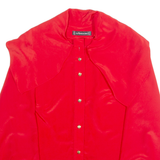 HARDOB Womens Blouse Red Collared Long Sleeve M