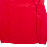 HARDOB Womens Blouse Red Collared Long Sleeve M