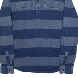 LEVI'S Mens Polo Shirt Blue Striped Long Sleeve L