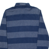LEVI'S Mens Polo Shirt Blue Striped Long Sleeve L