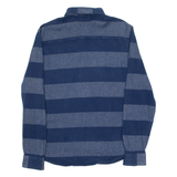 LEVI'S Mens Polo Shirt Blue Striped Long Sleeve L