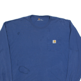 CARHARTT Mens T-Shirt Blue Long Sleeve Crew Neck 2XL
