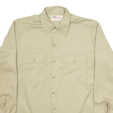 DICKIES Mens Worker Shirt Beige Long Sleeve 2XL