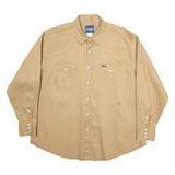 WRANGLER Mens Worker Shirt Brown Long Sleeve 2XL